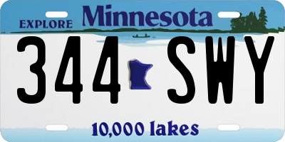 MN license plate 344SWY