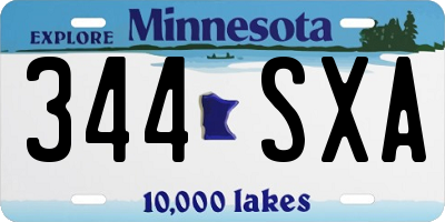 MN license plate 344SXA