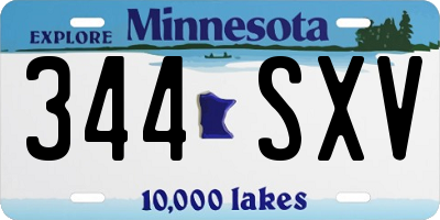 MN license plate 344SXV