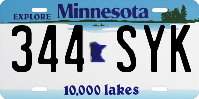 MN license plate 344SYK