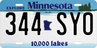 MN license plate 344SYO