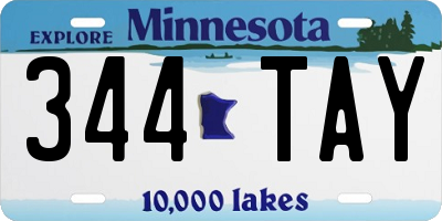 MN license plate 344TAY