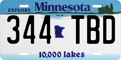 MN license plate 344TBD