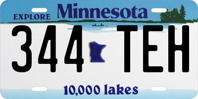 MN license plate 344TEH
