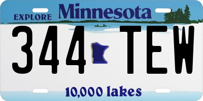 MN license plate 344TEW
