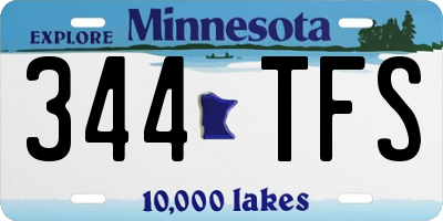 MN license plate 344TFS