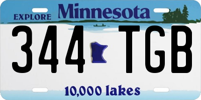MN license plate 344TGB