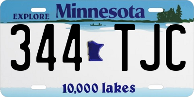 MN license plate 344TJC