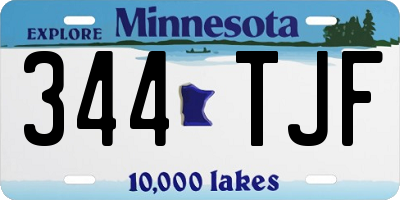MN license plate 344TJF