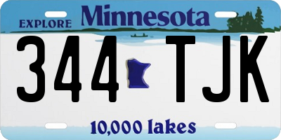 MN license plate 344TJK