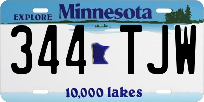MN license plate 344TJW