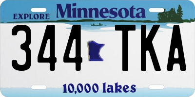 MN license plate 344TKA