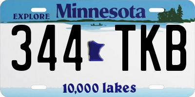 MN license plate 344TKB