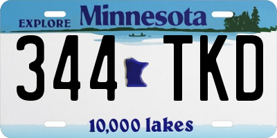MN license plate 344TKD
