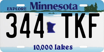 MN license plate 344TKF