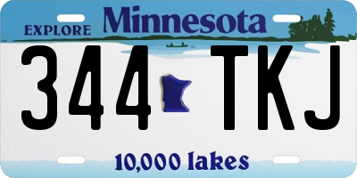 MN license plate 344TKJ
