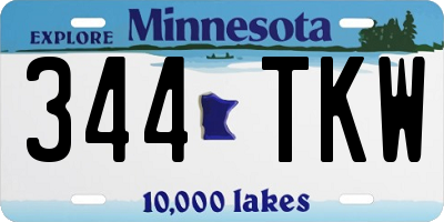 MN license plate 344TKW