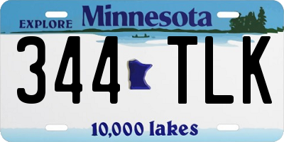 MN license plate 344TLK