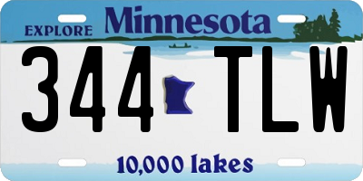 MN license plate 344TLW