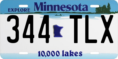 MN license plate 344TLX