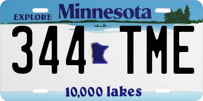 MN license plate 344TME