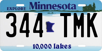 MN license plate 344TMK