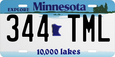 MN license plate 344TML