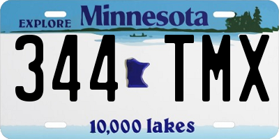 MN license plate 344TMX