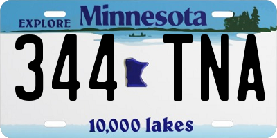 MN license plate 344TNA