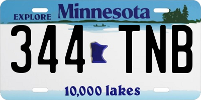 MN license plate 344TNB