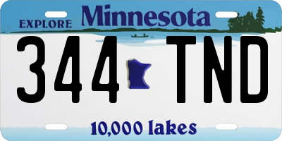MN license plate 344TND