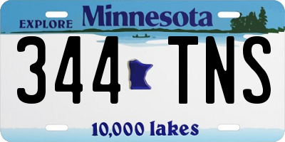 MN license plate 344TNS