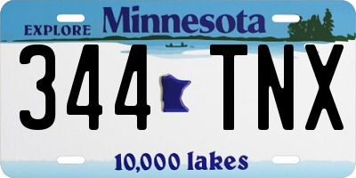 MN license plate 344TNX