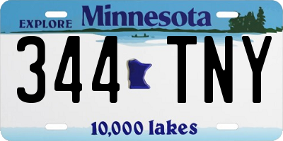 MN license plate 344TNY