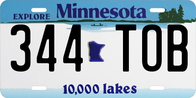 MN license plate 344TOB