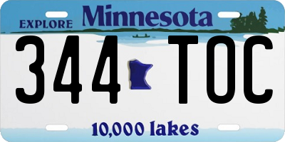 MN license plate 344TOC