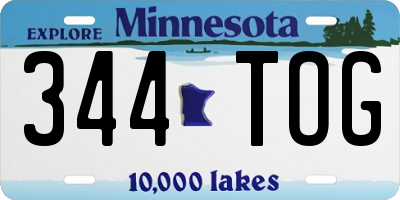 MN license plate 344TOG