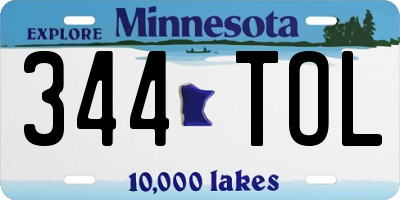 MN license plate 344TOL