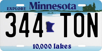MN license plate 344TON