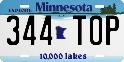 MN license plate 344TOP