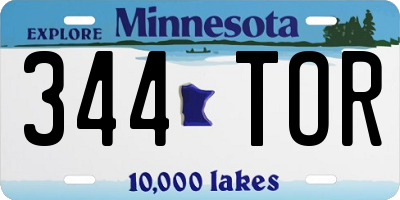 MN license plate 344TOR