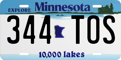 MN license plate 344TOS