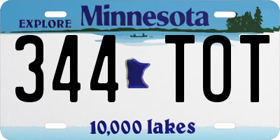 MN license plate 344TOT