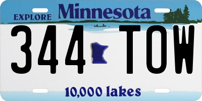 MN license plate 344TOW