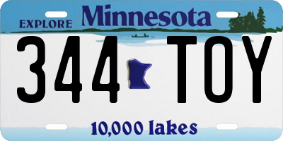 MN license plate 344TOY
