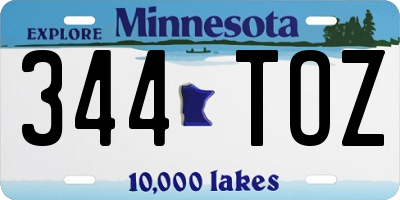 MN license plate 344TOZ