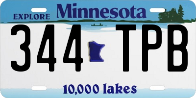 MN license plate 344TPB