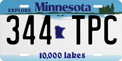 MN license plate 344TPC