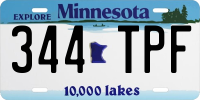 MN license plate 344TPF