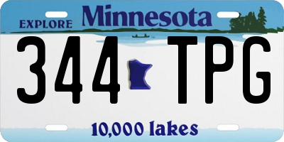 MN license plate 344TPG
